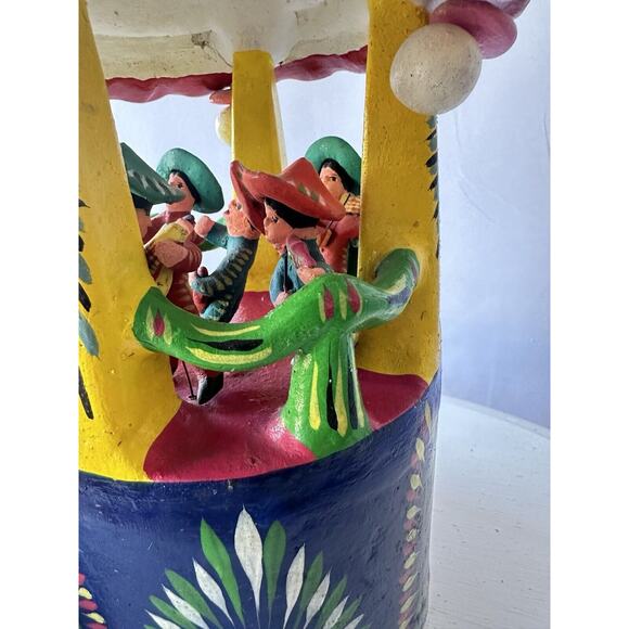Gerardo Ortega Signed Carousel Vintage Mexican Folk Art Pottery - Picture 11 of 16